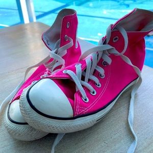 Adorable Hot Pink High Top Converse